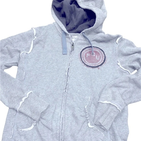 Nike FSU grey zippered hooded jacket size small organic cotton - Picture 1 of 8